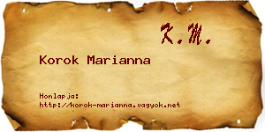 Korok Marianna névjegykártya