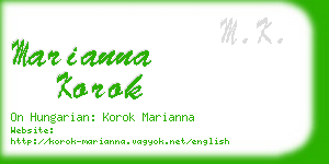 marianna korok business card